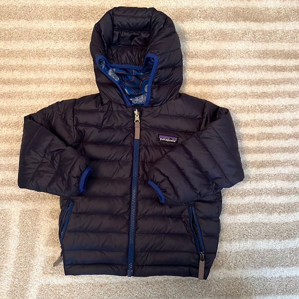 Patagonia down sweater hoodie toddler boys size 3T